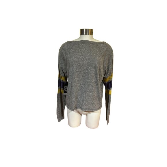 Louisiana State LSU Tigers Cropped Stripe Grey Shirt Women's M New Colosseum - Picture 6 of 7